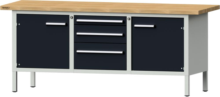 Format Kastenwerkbank
B2000xT700xH840mm
RAL 7035/7016 BMP: 40 mm - Detail 1