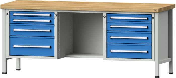 Anke Kastenwerkbank
B2000xT700xH850mm
RAL7035/5012 BMP: 50 mm - Detail 1