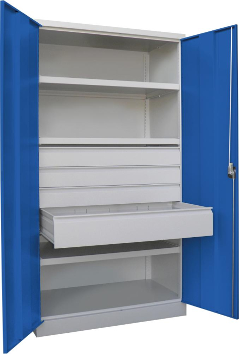 Schwerlastschrank m.Türen
H1950xB1040xT630 mm
3 FB, SL 3xFH 125,1x175mm - Detail 1