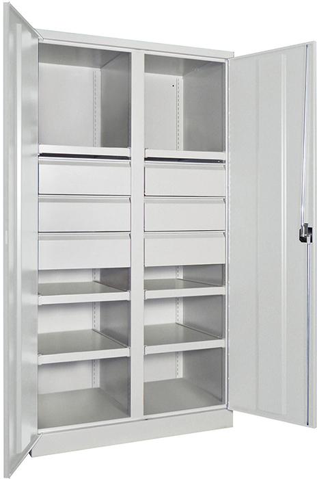 Schwerlastschrank m.Türen
H1950xB1040xT630 mm
6 FB, SL 6 x FH 175 mm - Detail 1
