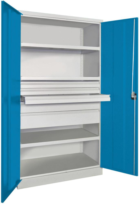 Schwerlastschrank m.Türen
H1950xB1040xT630 mm
3 FB,SL 3x75,1x125,175mm - Detail 1