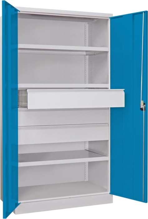 Schwerlastschrank m.Türen
B1040xT630xH1950 mm
3 FB, SL 3 x FH 175 mm - Detail 1