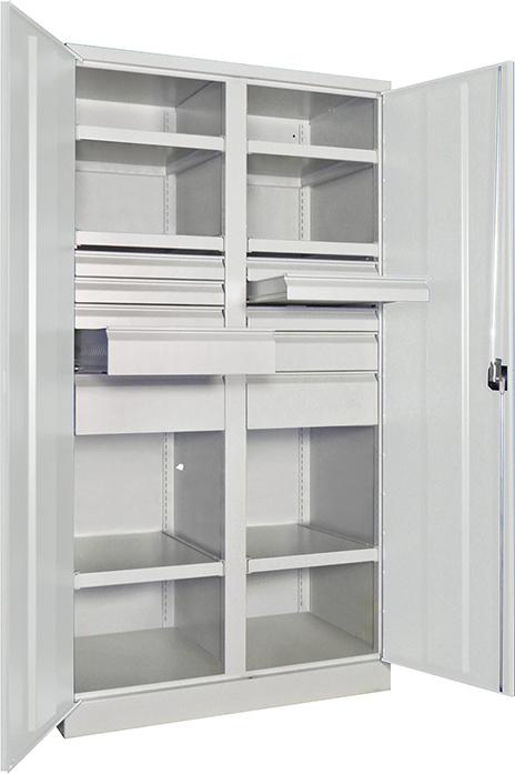 Schwerlastschrank m.Türen
B1040xT630xH1950 mm
6 FB,SL 6x75,2x125,175mm - Detail 1