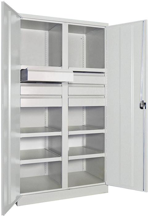 Schwerlastschrank m.Türen
B1040xT630xH1950 mm
6 FB, SL 6 x FH 125 mm - Detail 1