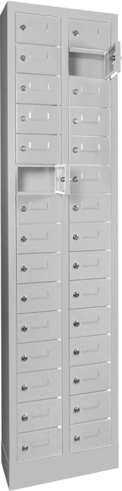 Kleinfachschrank m.Sockel
H1950xB460xT200 mm
2x10 Fächer RAL7035 - Detail 1