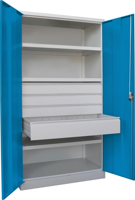Schwerlastschrank m.Türen
H1950xB1040xT630 mm
3 FB, SL 3xFH 125,1x175mm - Detail 1