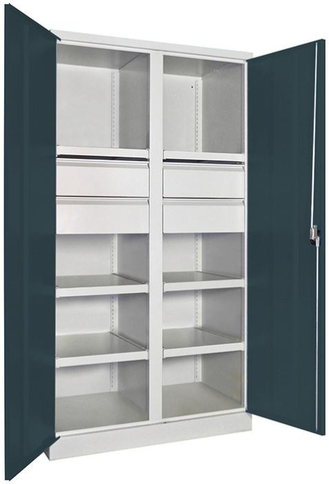 Schwerlastschrank m.Türen
H1950xB1040xT630 mm
6 FB, SL 4 x FH 175 mm - Detail 1