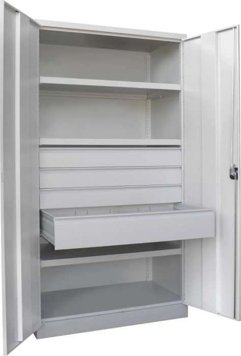 Schwerlastschrank m.Türen
H1950xB1040xT630 mm
3 FB, SL 3xFH 125,1x175mm - Detail 1