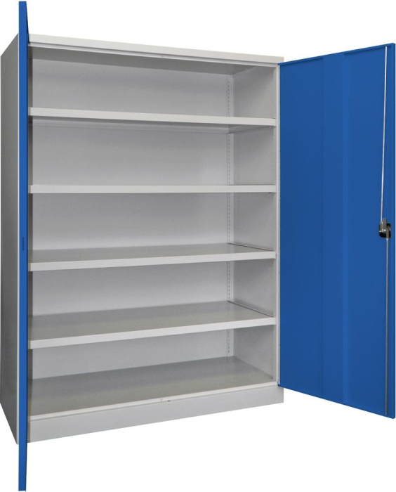 Schwerlastschrank m.Türen
B1470xT630xH1950 mm 7035/5010
4 Böden mit 120 kg Tragkraft - Detail 1