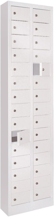 Kleinfachschrank m.Sockel
H1950xB460xT200 mm
2x15 Fächer RAL7035 - Detail 1