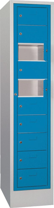 Schließfachschrank
H1850xB400xT500 mm
1x10 Fächer, Sockel - Detail 1