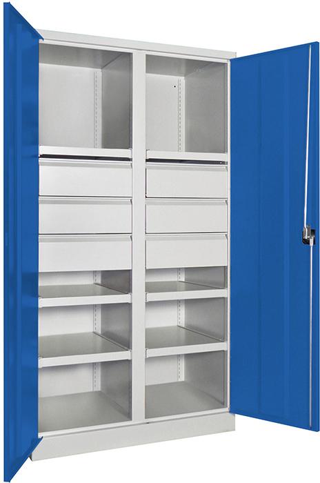 Schwerlastschrank m.Türen
B1040xT630xH1950 mm
6 FB, SL 6 x FH 175 mm - Detail 1