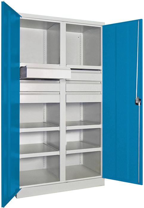 Schwerlastschrank m.Türen
B1040xT630xH1950 mm
6 FB, SL 6 x FH 125 mm - Detail 1