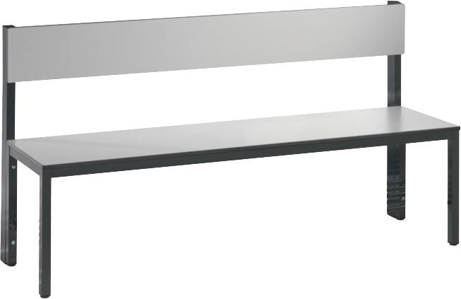 Sitzbank mit Rückenlehne
B1500xT407xH796 mm
RAL 7021/silbergrau - Detail 1