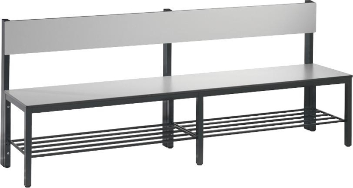 Sitzbank mit Rückenlehne
B1960xT407xH796 mm
RAL 7021/silbergrau - Detail 1