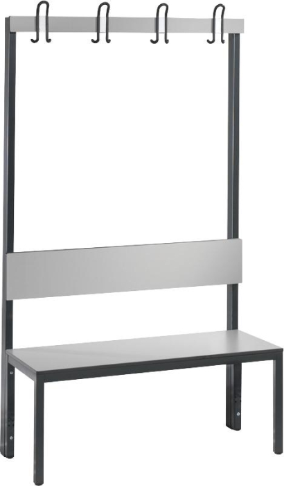Garderobenbank einseitig
B1000xT407xH796 mm
RAL 7021/silbergrau - Detail 1