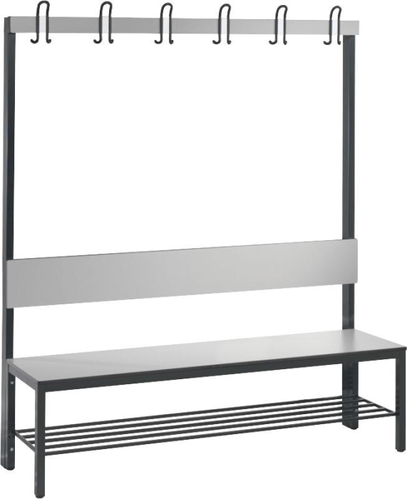 Garderobenbank einseitig
B1500xT760xH1710 mm
RAL 7021/silbergrau - Detail 1
