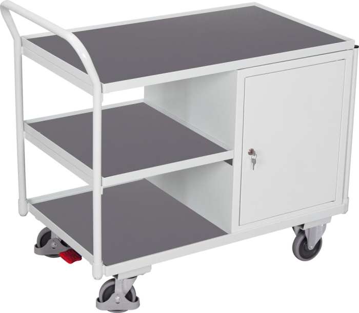 Tischwagen 250kg
B1125xT625xH1010mm
RAL 7035 - Detail 1