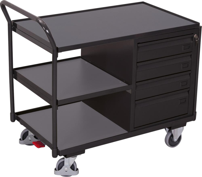 Tischwagen 250kg
B1125xT625xH1010mm
RAL 7035/7016 - Detail 1