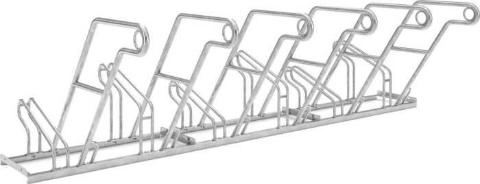 Fahrrad-Anlehnparker
einseitig, verzinkt
L 3000 mm, 6 Plätze - Detail 1
