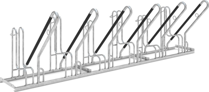 Fahrrad-Anlehnparker
einseitig, verzinkt
L 3000 mm, 6 Plätze - Detail 1