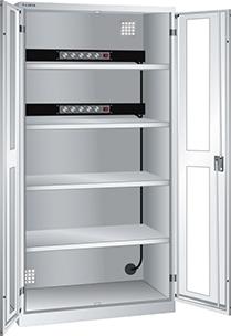 Akku-Ladeschrank
B1000xT580xH1950mm
RAL 7035,Sichtfenstertür - Detail 1