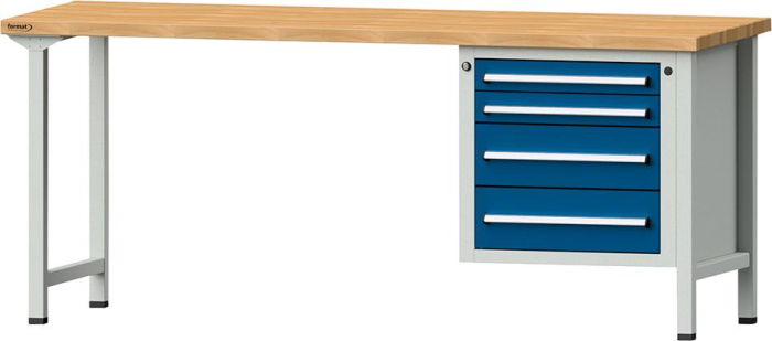 Format Kombi-Werkbank
B2000xT700xH840mm
RAL 7035/5010 BMP: 40 mm - Detail 1