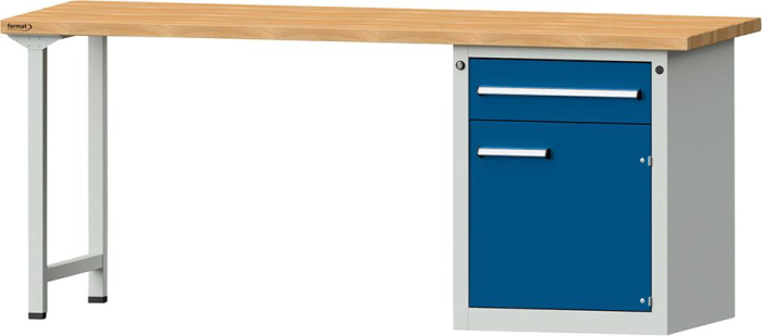 Format Kombi-Werkbank
B2000xT700xH840mm
RAL 7035/5010 BMP: 40 mm - Detail 1