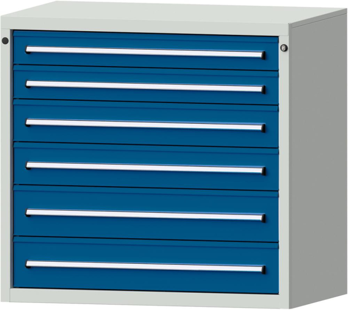 Format Schubladenschrank
B1060xT700xH1000mm
RAL7035/5010 - Detail 1
