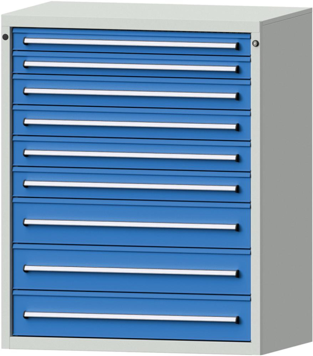 Format Schubladenschrank
B1060xT675xH1300mm
RAL7035/5012 - Detail 1