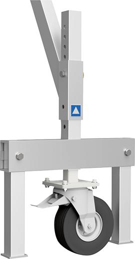 Fahrgestell für
Alu-Portalkran
Elastik-Vollgummireifen - Detail 1