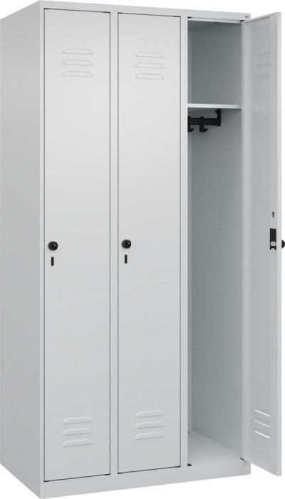 Garderobenschrank CLASSIC
B900xT500xH1850 mm
RAL 7035/7035, 3 Abteile - Detail 1