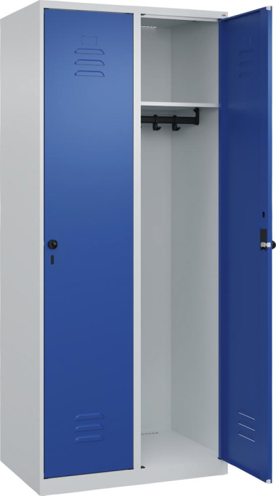 Garderobenschrank CLASSIC
B800xT500xH1850 mm
RAL 7035/5010, 2 Abteile - Detail 1
