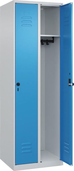Garderobenschrank CLASSIC
B600xT500xH1850 mm
RAL 7035/5012, 2 Abteile - Detail 1