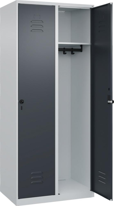 Garderobenschrank CLASSIC
B800xT500xH1850 mm
RAL 7035/7016, 2 Abteile - Detail 1