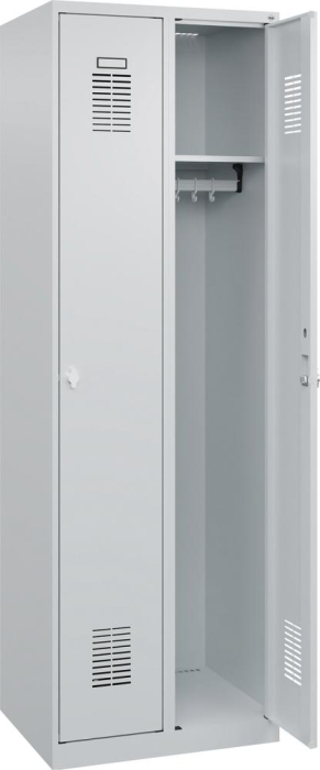 Garderobenschrank BASIC
B600xT500xH1850 mm
RAL 7035/7035, 2 Abteile - Detail 1