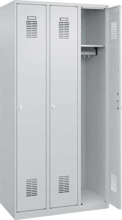 Garderobenschrank BASIC
B900xT500xH1850 mm
RAL 7035/7035, 3 Abteile - Detail 1