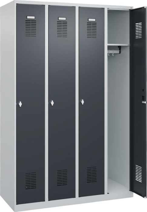 Garderobenschrank BASIC
B1200xT500xH1850 mm
RAL 7035/7016, 4 Abteile - Detail 1