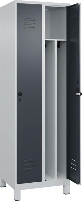 Gard.-Schrank TW CLASSIC
B600xT500xH1950 mm
RAL 7035/7016, 2 Abteile - Detail 1