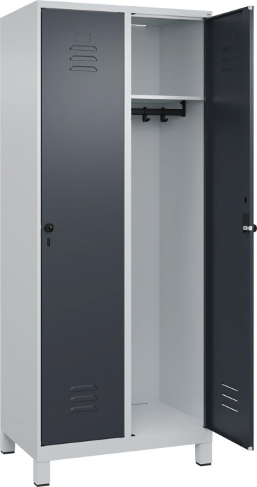 Garderobenschrank CLASSIC
B800xT500xH1950 mm
RAL 7035/7016, 2 Abteile - Detail 1