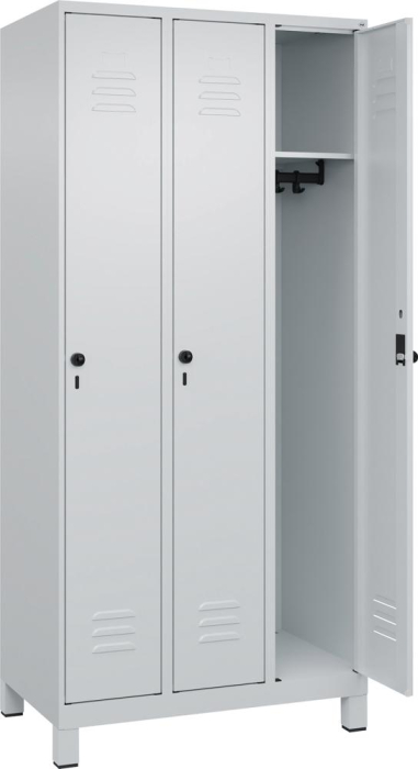 Garderobenschrank CLASSIC
B900xT500xH1950 mm
RAL 7035/7035, 3 Abteile - Detail 1