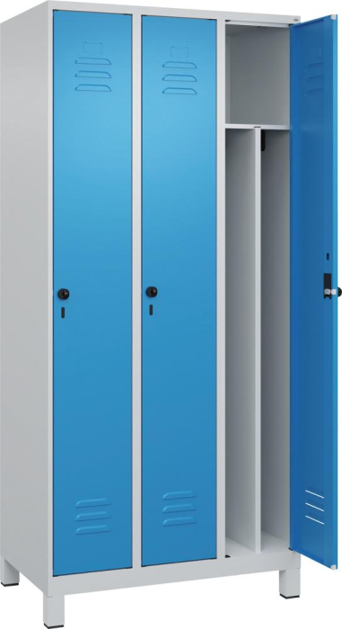 Gard.-Schrank TW CLASSIC
B900xT500xH1950 mm
RAL 7035/5012, 3 Abteile - Detail 1