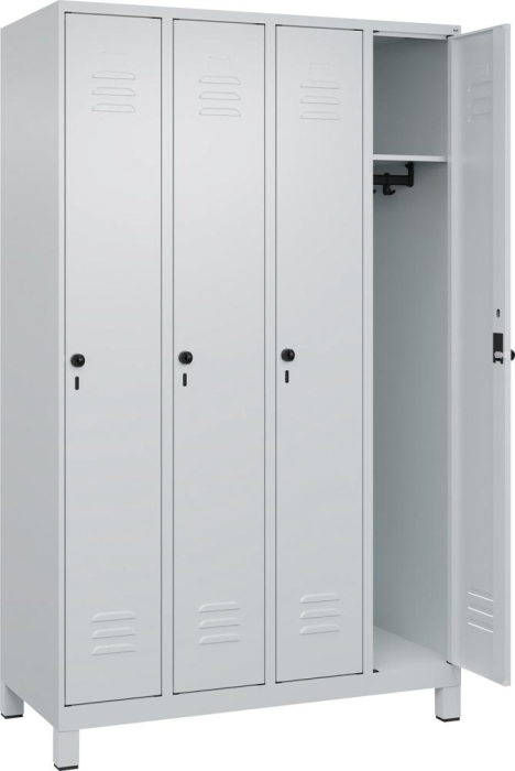 Garderobenschrank CLASSIC
B1200xT500xH1950 mm
RAL 7035/7035, 4 Abteile - Detail 1