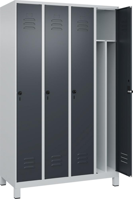 Gard.-Schrank TW CLASSIC
B1200xT500xH1950 mm
RAL 7035/7016, 4 Abteile - Detail 1