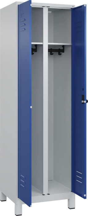 S/W-Gard.-Schrank CLASSIC
B600xT500xH1950 mm
RAL 7035/5010, 2 Abteile - Detail 1