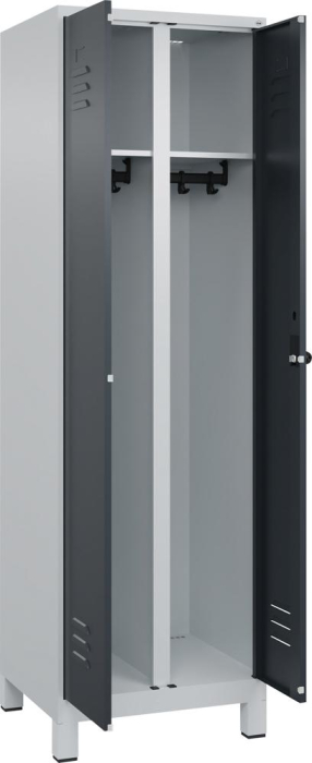 S/W-Gard.-Schrank CLASSIC
B600xT500xH1950 mm
RAL 7035/7016, 2 Abteile - Detail 1