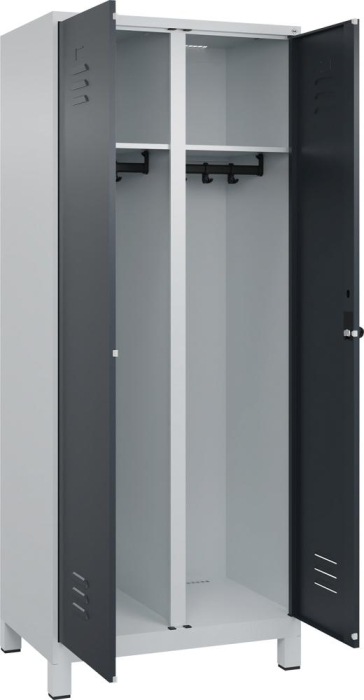 S/W-Gard.-Schrank CLASSIC
B800xT500xH1950 mm
RAL 7035/7016, 2 Abteile - Detail 1