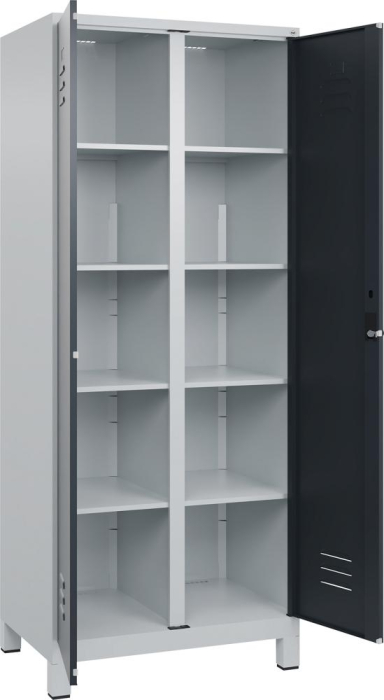 Wäscheschrank CLASSIC
B800xT500xH1950 mm
RAL 7035/7016, 2 Abteile - Detail 1