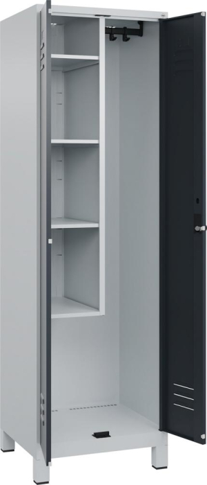Raumpflege-Schr. CLASSIC
B600xT500xH1950 mm
RAL 7035/7016, 2 Abteile - Detail 1
