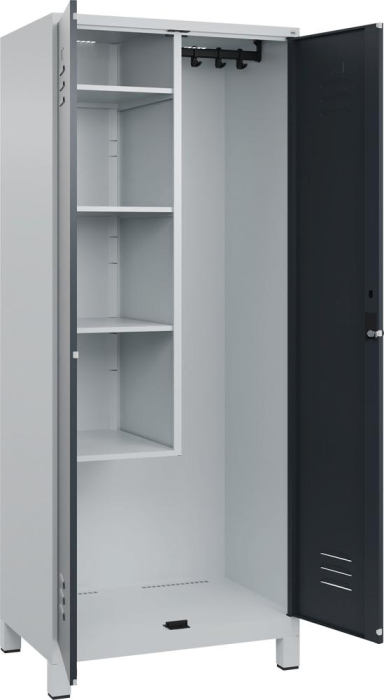 Raumpflege-Schr. CLASSIC
B800xT500xH1950 mm
RAL 7035/7016, 2 Abteile - Detail 1